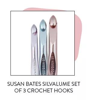 Susan Bates silvalume set of 3 crochet hooks