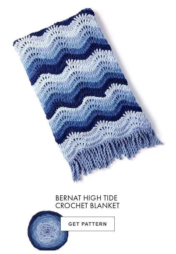 Bernat high tide crochet blanket. GET PATTERN.