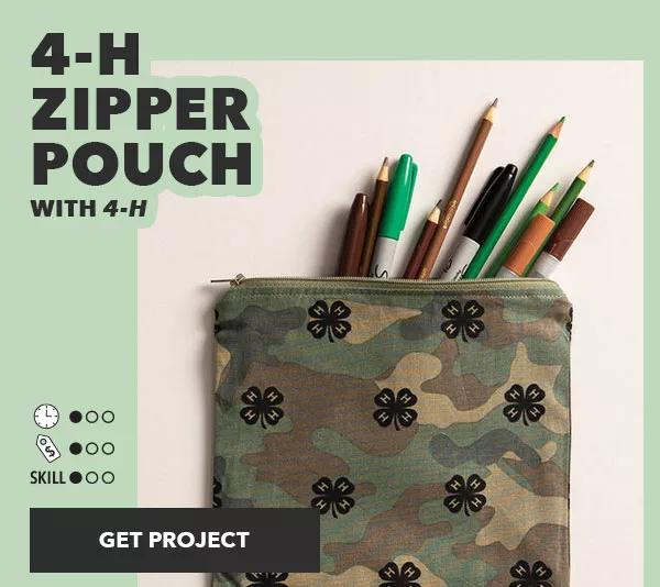 4-H Zipper Pouch with 4-H 1T 1M 1S