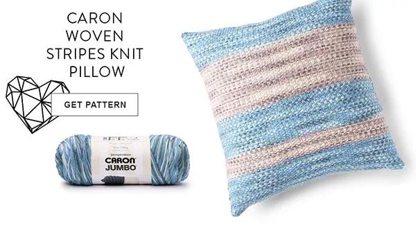 Caron Woven Stripes Knit Pillow. Get Pattern.