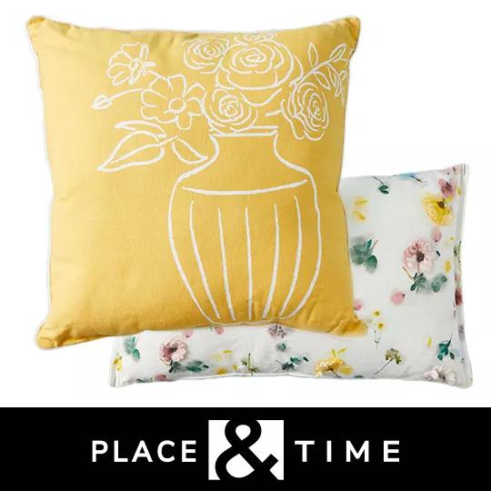 Place and Time Spring Pillows.