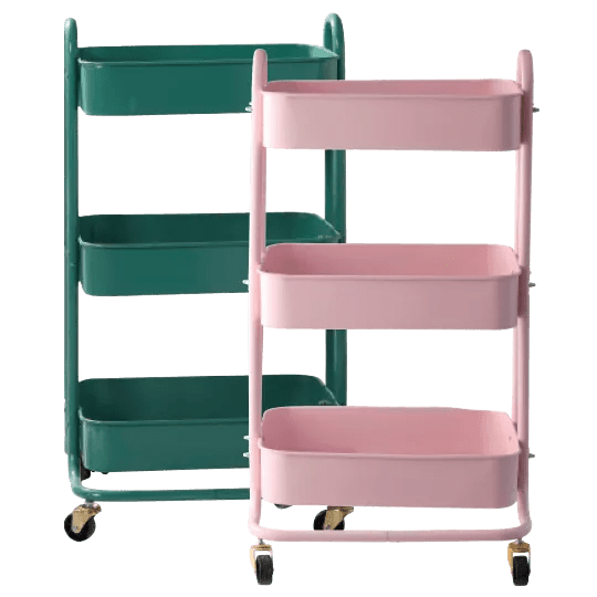 3-Tier Metal Rolling Cart.