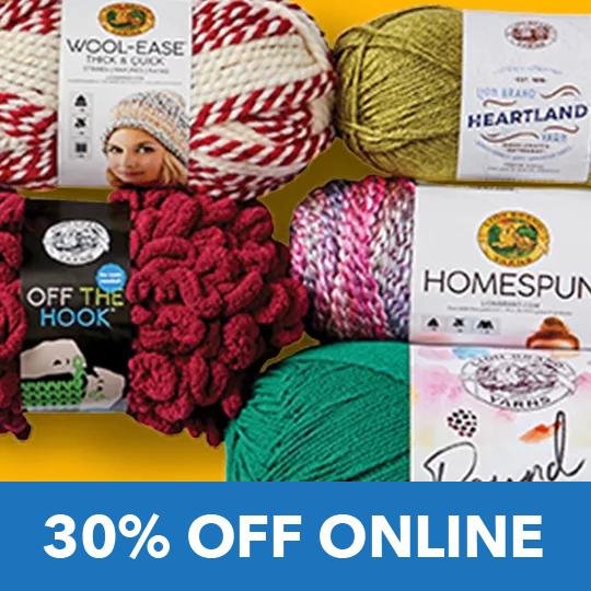 up to 30% off. Lion Brand Yarn.