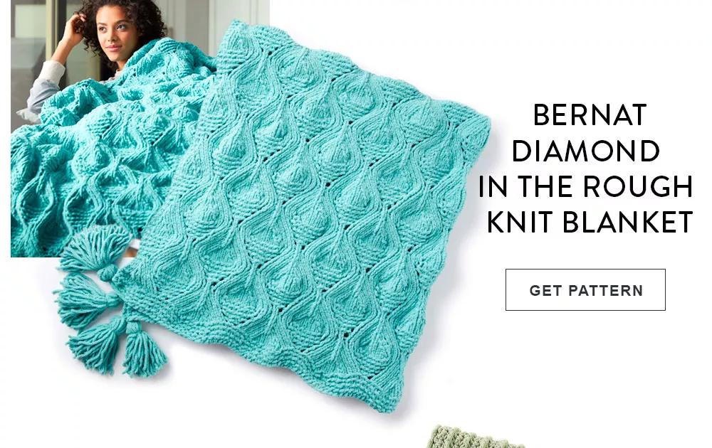 Bernat Diamond In The Rough Knit Blanket