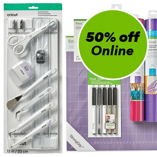 Cricut Rolls, Smart Materials and Accessories. 50% off online.