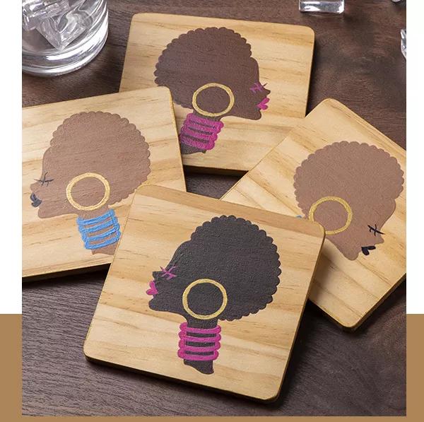 Painted Silhouette Coasters