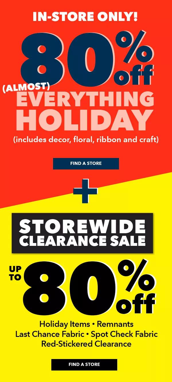 Clearance Event. Find A Store.