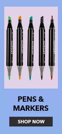 PENS AND MARKERS. SHOP NOW.