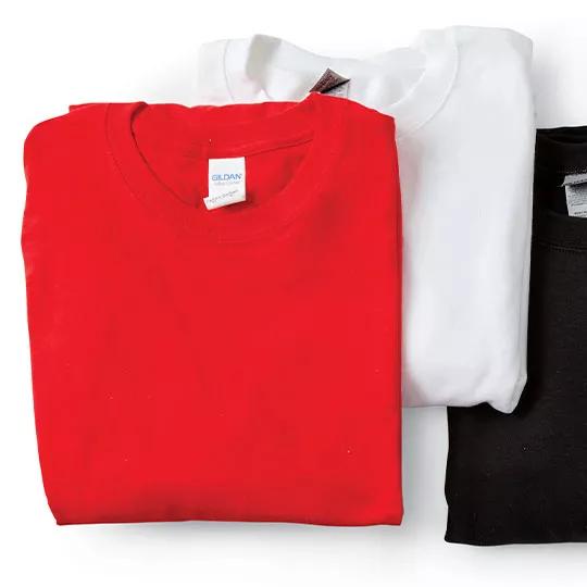 Gildan Long Sleeve T-Shirts and Sweatshirts.