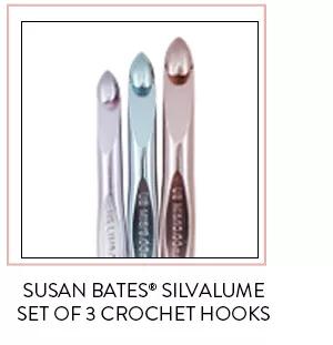 Susan Bates Silvalume Set of 3 Crochet Hooks.