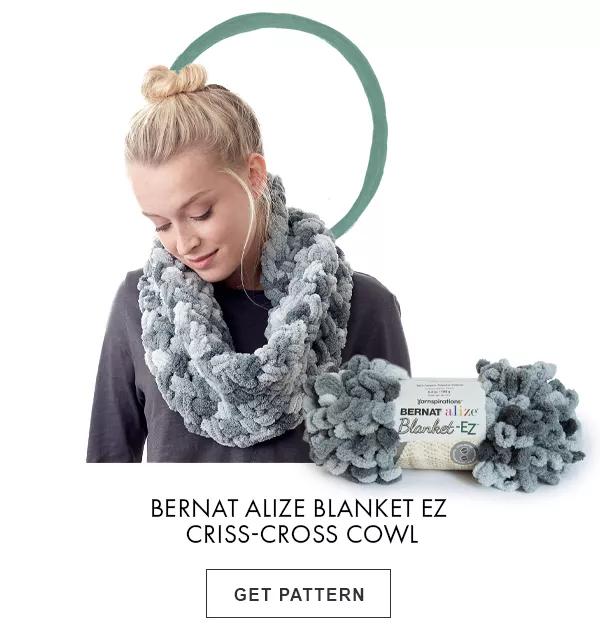 Bernat Alize Blanket-EZ Criss-Cross Cowl. GET PATTERN.