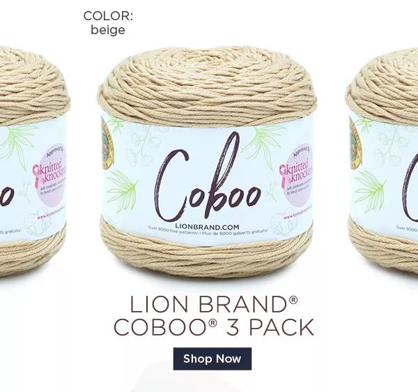 Coboo. Color: Beige. Lion Brand Coboo 3 pack.