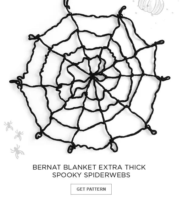 Bernat Blanket Extra Thick Spooky Spiderwebs. GET PATTERN.