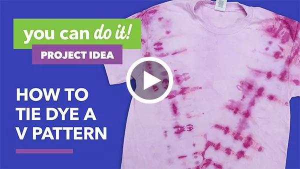 How to Tie Dye a V Pattern. Watch Video.