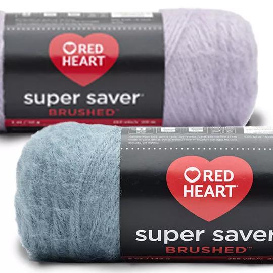 Red Heart Super Saver Brushed Yarn.