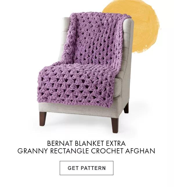 Bernat Blanket Extra Granny Rectangle Crochet Afghan. GET PATTERN.