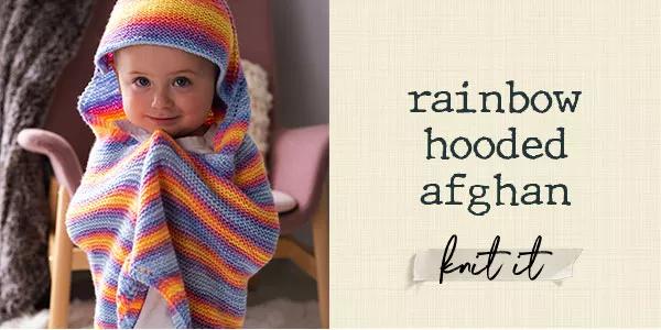 Rainbow Hooded Afghan. knit it.