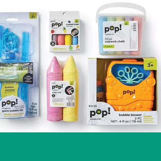 POP! Sidewalk Chalk and Bubbles. 25% off.