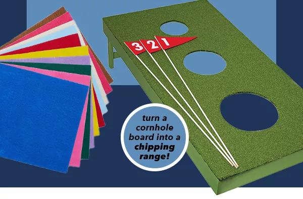 turn a cornhole board into a chipping range!