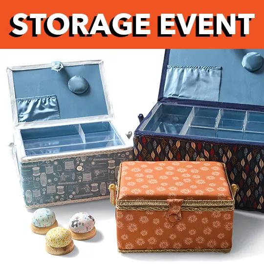 Storage Event. Sewing Baskets and Pin Cushions.